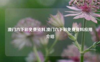 澳门六下彩免费资料,澳门六下彩免费资料应用介绍