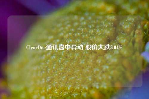 ClearOne通讯盘中异动 股价大跌5.04%-第1张图片-旅游攻略网