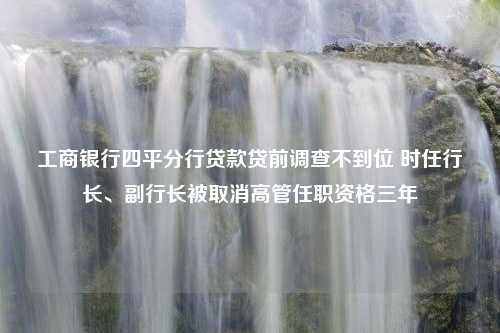 工商银行四平分行贷款贷前调查不到位 时任行长、副行长被取消高管任职资格三年