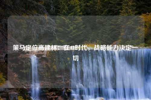 策马定位高建林：在AI时代，战略能力决定一切