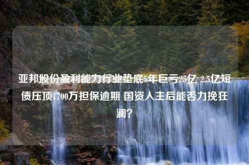 亚邦股份盈利能力行业垫底5年巨亏25亿 2.5亿短债压顶7700万担保逾期 国资入主后能否力挽狂澜？