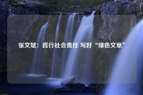 张文斌：践行社会责任 写好“绿色文章”