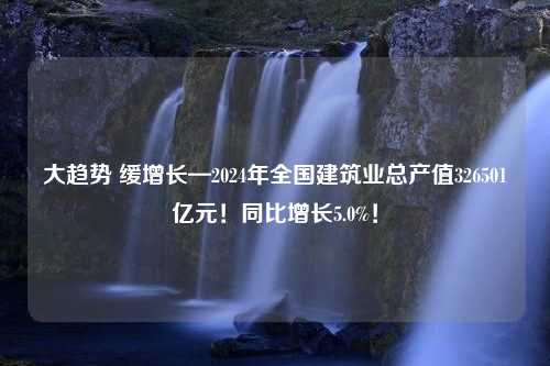 大趋势 缓增长—2024年全国建筑业总产值326501亿元！同比增长5.0%！