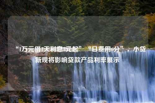 “1万元借1天利息3元起”“日费用6分”，小贷新规将影响贷款产品利率展示