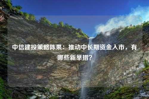 中信建投策略陈果：推动中长期资金入市，有哪些新举措？