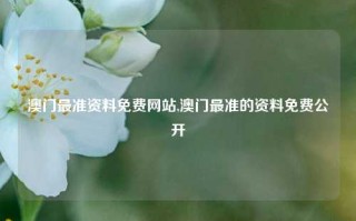 澳门最准资料免费网站,澳门最准的资料免费公开