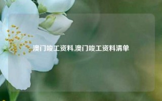 澳门竣工资料,澳门竣工资料清单