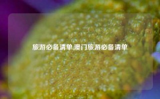 旅游必备清单,澳门旅游必备清单