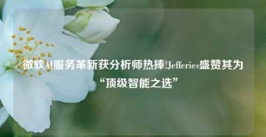 微软AI服务革新获分析师热捧!Jefferies盛赞其为“顶级智能之选”