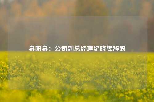 泉阳泉：公司副总经理纪晓辉辞职-第1张图片-旅游攻略网