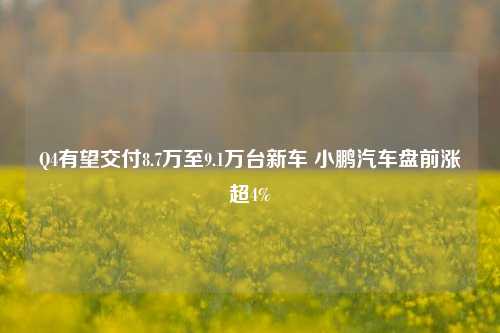 Q4有望交付8.7万至9.1万台新车 小鹏汽车盘前涨超4%-第1张图片-旅游攻略网