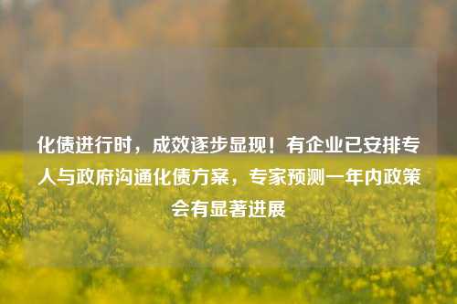 化债进行时，成效逐步显现！有企业已安排专人与政府沟通化债方案，专家预测一年内政策会有显著进展-第1张图片-旅游攻略网