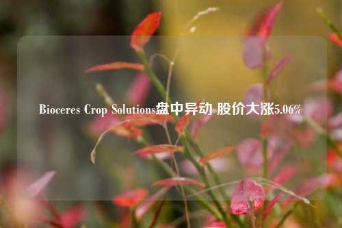 Bioceres Crop Solutions盘中异动 股价大涨5.06%-第1张图片-旅游攻略网