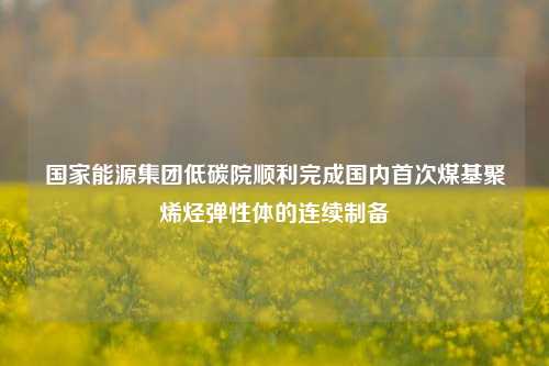 国家能源集团低碳院顺利完成国内首次煤基聚烯烃弹性体的连续制备-第1张图片-旅游攻略网