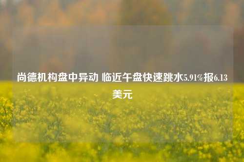 尚德机构盘中异动 临近午盘快速跳水5.91%报6.13美元-第1张图片-旅游攻略网