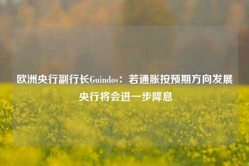 欧洲央行副行长Guindos：若通胀按预期方向发展 央行将会进一步降息-第1张图片-旅游攻略网