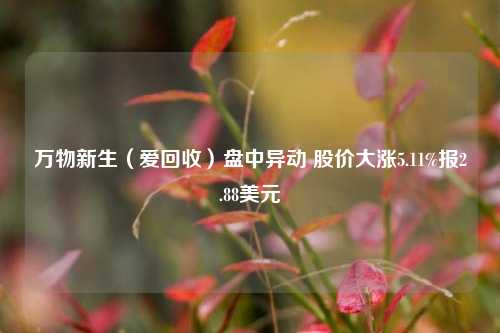 万物新生（爱回收）盘中异动 股价大涨5.11%报2.88美元-第1张图片-旅游攻略网