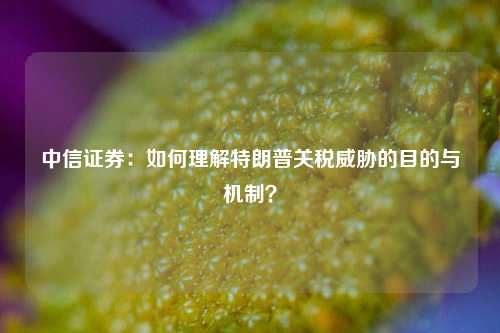 中信证券：如何理解特朗普关税威胁的目的与机制？-第1张图片-旅游攻略网