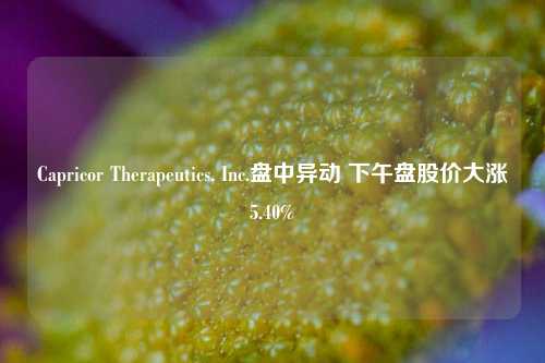 Capricor Therapeutics, Inc.盘中异动 下午盘股价大涨5.40%-第1张图片-旅游攻略网