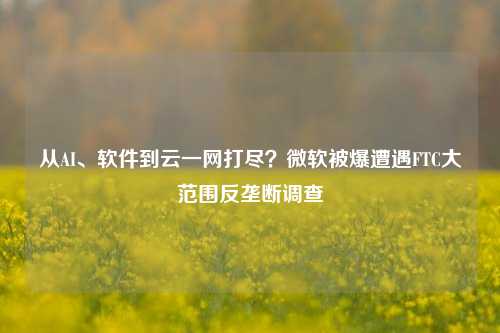 从AI、软件到云一网打尽？微软被爆遭遇FTC大范围反垄断调查-第1张图片-旅游攻略网