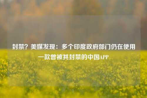 封禁？美媒发现：多个印度政府部门仍在使用一款曾被其封禁的中国APP-第1张图片-旅游攻略网