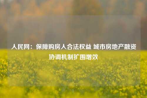 人民网：保障购房人合法权益 城市房地产融资协调机制扩围增效-第1张图片-旅游攻略网