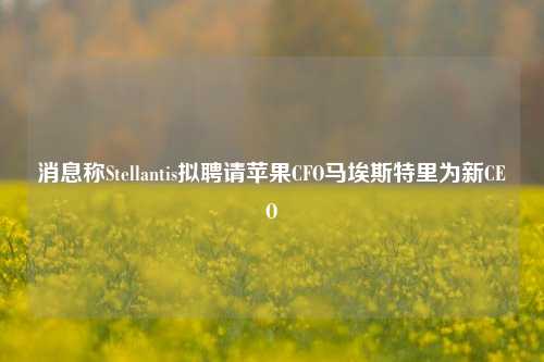 消息称Stellantis拟聘请苹果CFO马埃斯特里为新CEO-第1张图片-旅游攻略网